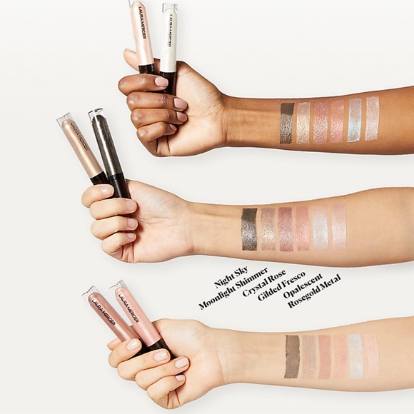 Laura Mercier Caviar Chrome Veil Liquid Eyeshadow Color Crystal Rose - Picture 4 of 13